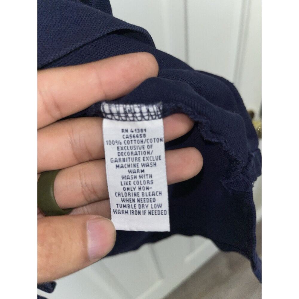 Polo Ralph Lauren Polo Shirt Size L Short Sleeve Navy Blue Cotton Golf Pony - Picture 6 of 8